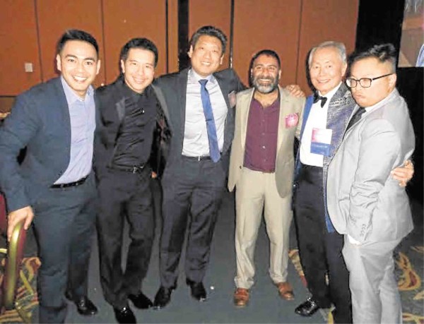 FROM left: Bryan Geli, Reggie Lee, David Yeh, Parvesh Cheena, George Takei and Alec Mapa