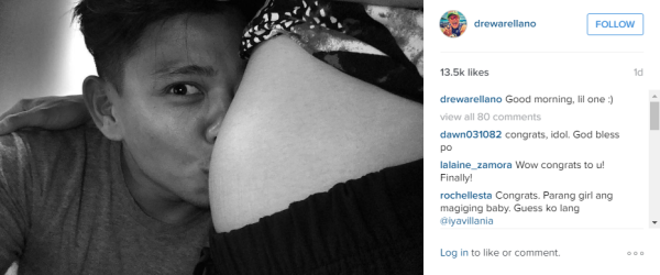 Drew Arellano gives a first look of his wife Iya Villania's baby bump. SCREENGRAB FROM ARELLANO'S INSTAGRAM ACCOUNT
