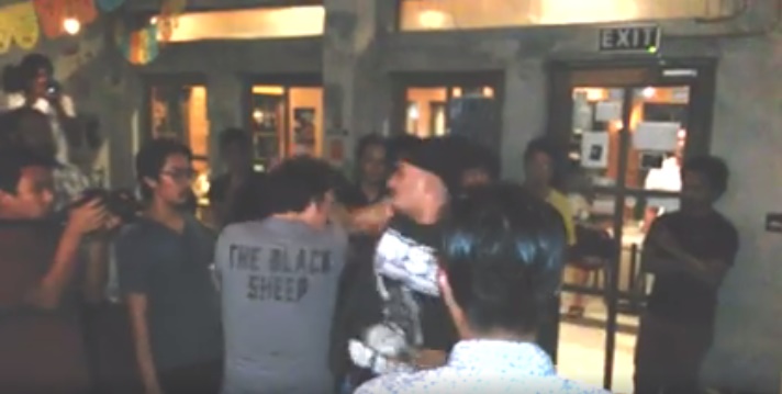 Actors Baron Geisler and Kiko Matos are seen fighting at a bar in Quezon City. SCREENGRAB FROM MEDMESSIAH COMBATBOI'S VIDEO