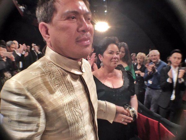 Brillante Mendoza and Jaclyn Jose get emotional at ‘Ma’ Rosa’ premiere in Cannes. Contributed photo by David Fabros