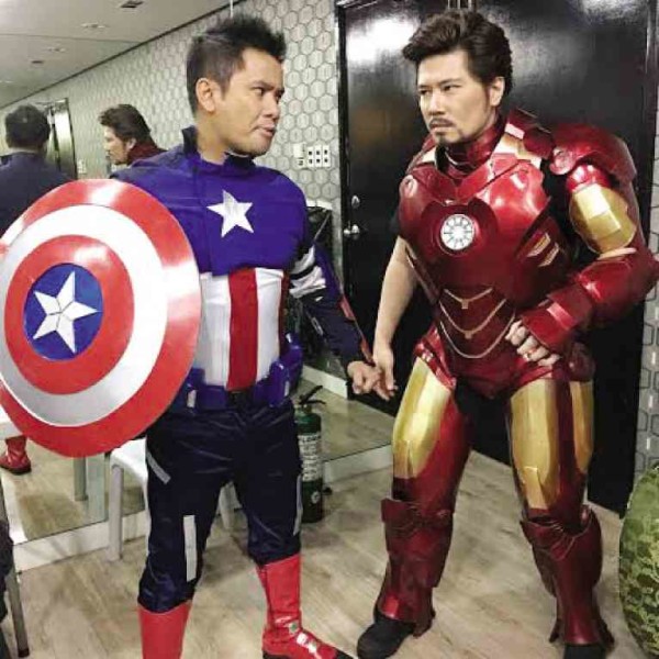 Ogie as Captain America vs Janno as Iron Man