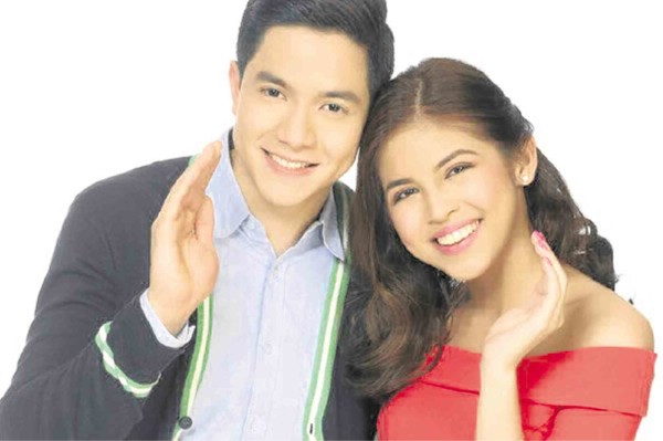 ALDEN Richards (left) and Maine Mendoza land in an Italian newspaper.