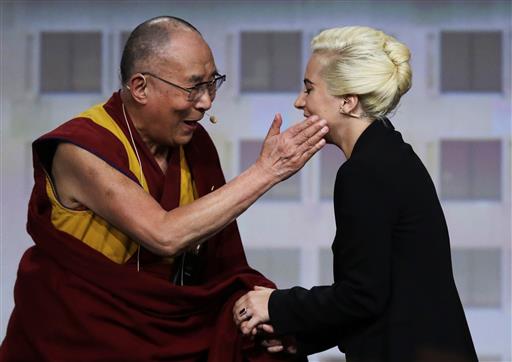 Ladu Gaga Dalai Lama AP