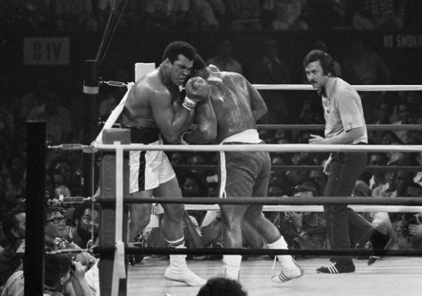 FINAL ENCOUNTER The brutality of what has been described as the greatest heavyweight fight in history is shown in this toe-to-toe combat between Muhammad Ali and Joe Frazier at the Araneta Coliseum on Oct. 1, 1975. It was 40 years ago and the “Thrilla in Manila” still lives in sporting lore. The referee was Carlos “Sonny” Padilla Jr., now 82 years old. AP