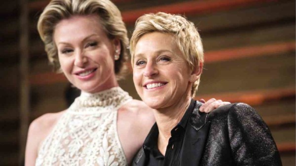 ELLEN DeGeneres (right) with Portia de Rossi      AFP