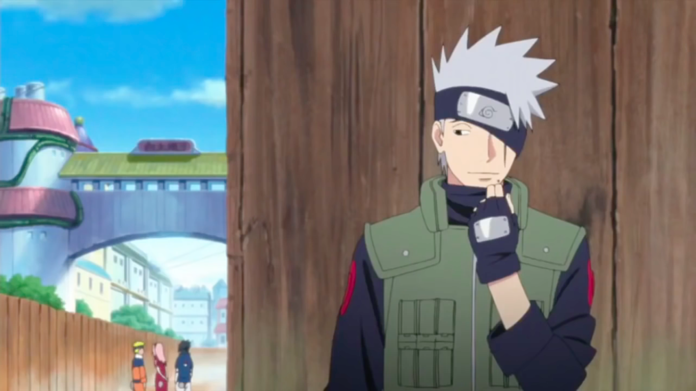 What episode does Kakashi show his face?