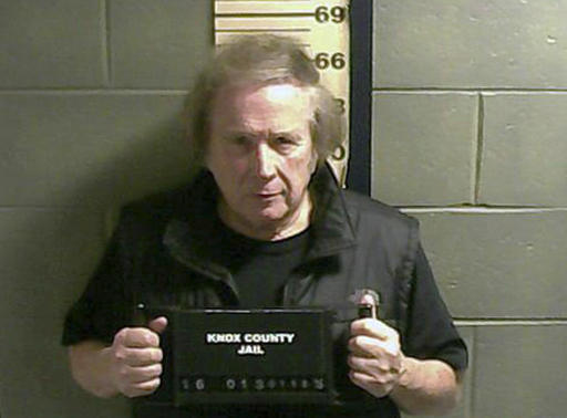 This Monday, Jan. 18, 2016 file booking photo provided by the Knox County Jail shows Don McLean. "American Pie" singer McLean admitted to domestic violence assault against his estranged wife, and will avoid jail time. AP
