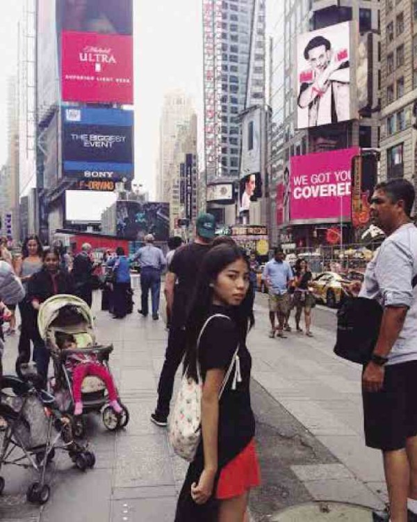 THERESE got to visit Times Square.         Facebook