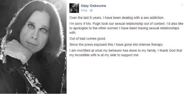 Ozzy Osbourne In Therapy For Sex Addiction Inquirer