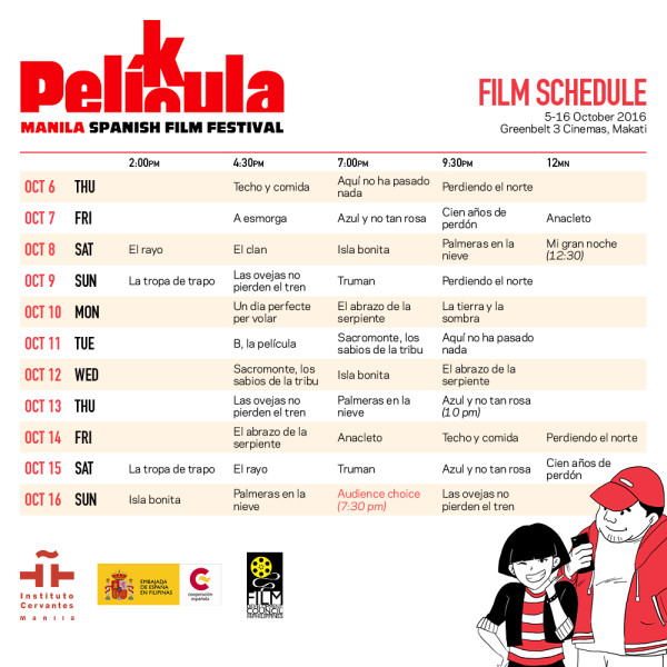 pelicula schedule