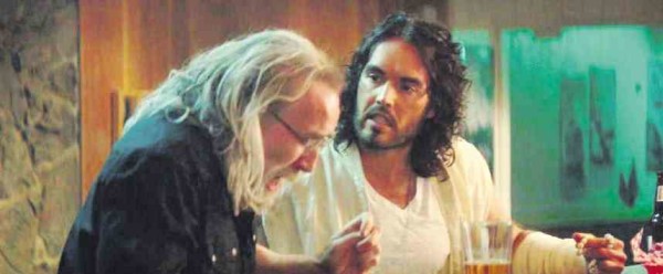 Nicolas Cage (left) and Russell Brand in “Army of One”