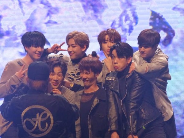 After losing in the balloon game, JB, Jackson, and Jinyoung of the K-pop group, GOT7, make ugly faces for the cameras during their fanmeet at the Waterfront Cebu City Hotel and Casino on Dec. 21, 2016. (PHOTO BY BEMBEM GOMEZ/ INQUIRER VISAYAS) 