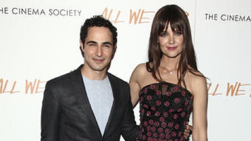 Zac Posen, left, and Katie Holmes, attend a special screening of "All We Had," hosted by The Cinema Society and Ruffino, at the Landmark Sunshine Cinema on Tuesday, Dec. 6, 2016, in New York. AP