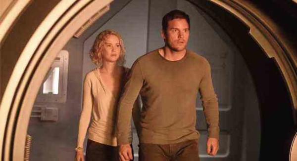 Jennifer Lawrence and Chris Pratt in “Passengers”