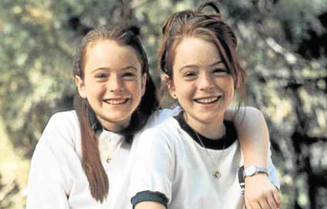 Lindsay Lohan in a dual role in “The Parent Trap”
