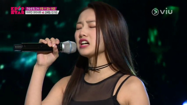 Choo sings it all out before facing the verdict. Image: KPop Star