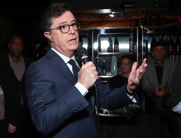 NEW YORK, NY - DECEMBER 13: Stephen Colbert speaks during a cocktail party in celebration of "Life, Animated" at Megu New York on December 13, 2016 in New York City.   Astrid Stawiarz/Getty Images for The Orchard/AFP