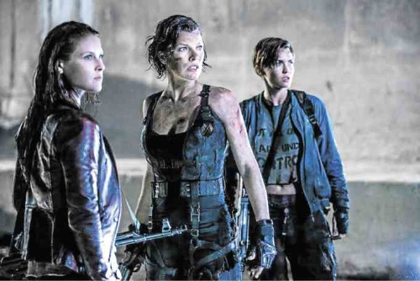From left: Ali Larter, Milla Jovovich and Ruby Rose in “Resident Evil: The Final Chapter”