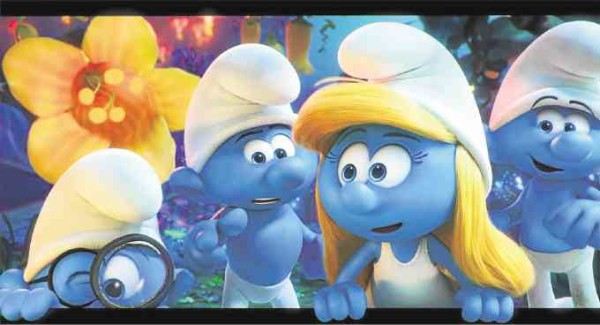 Brainy, Hefty, Smurfette and Clumsy in “Smurfs: The Lost Village”