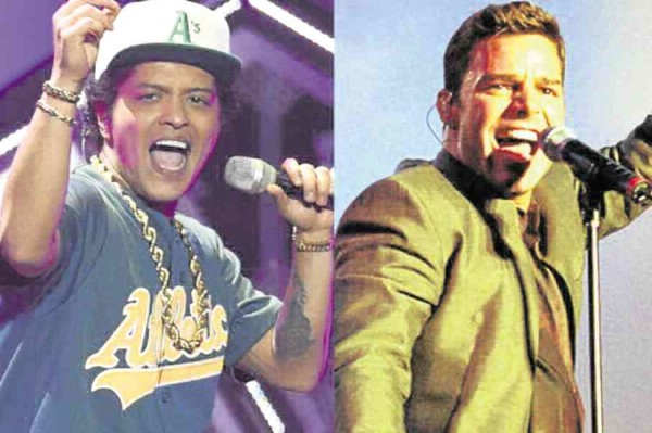 Bruno Mars (left) and Ricky Martin