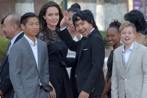 Angelina Jolie with children