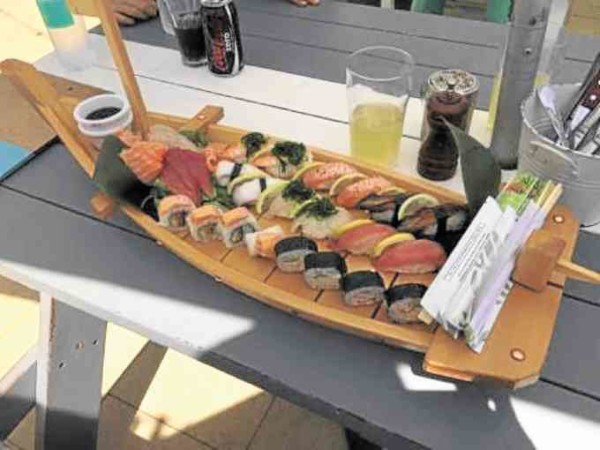Sushi and sashimi boat