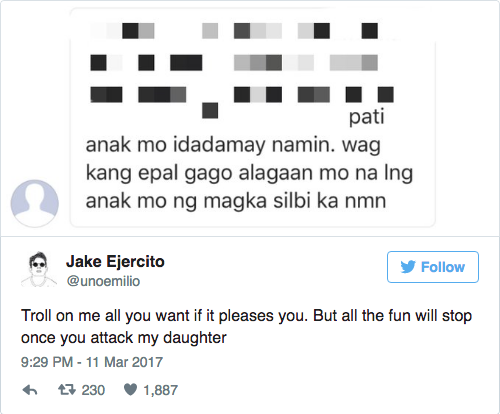 Image: Screen grab from Jake Ejercito's Twitter account