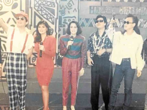 Throwback (from left): Louie Heredia, Toni Rose Gayda, Tina Revilla, Randy Santiago and Jon Santos