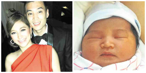 Rufa Mae Quinto and Trevor Magallanes; their child Alexandria Athena Magallanes