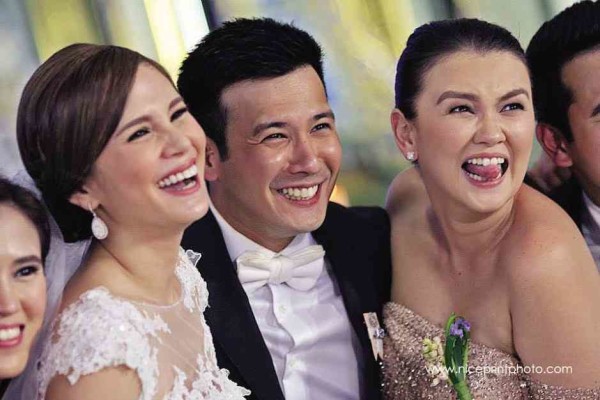 John Prats (center) with wife Isabel Oli and BFF Angelica Panganiban