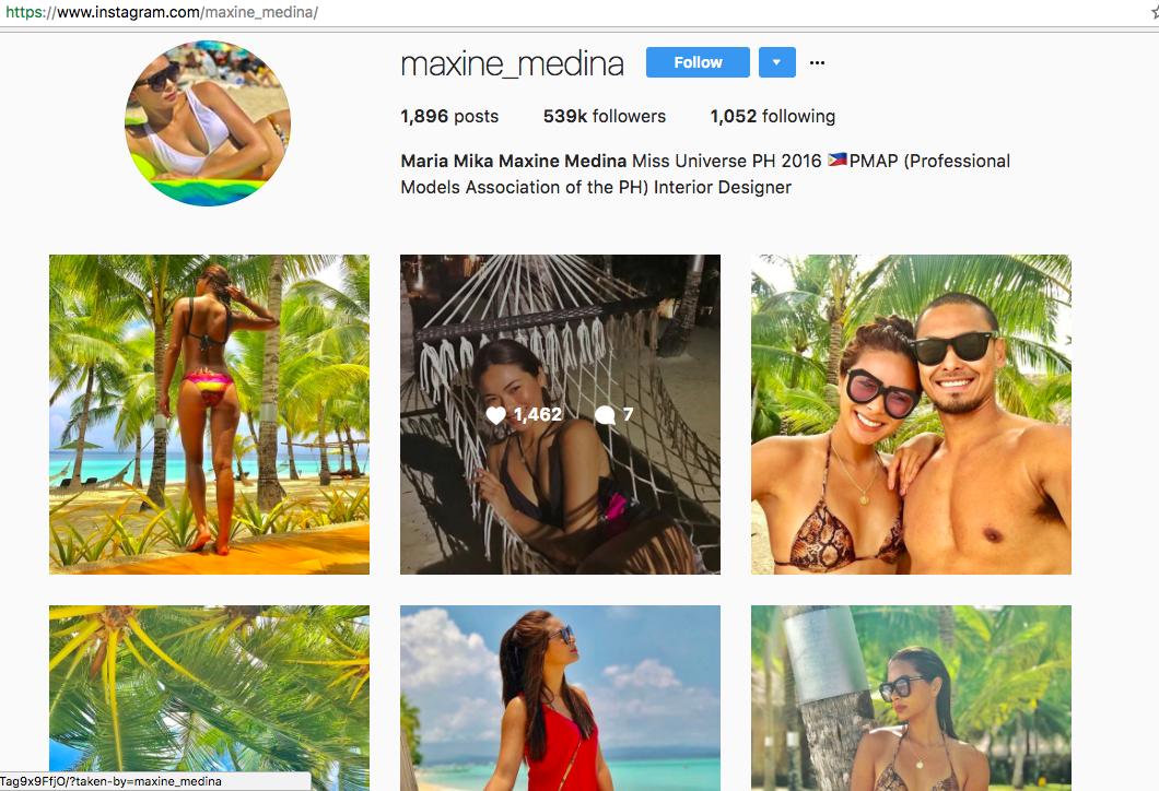 Image: Miss Philippines-Universe 2016 Maxine Medina's Instagram account