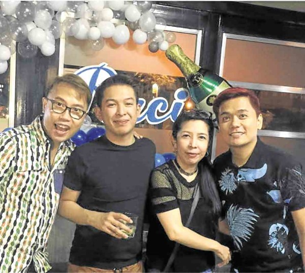 From left: Perci Intalan, IC Mendoza, the author and Jun Robles Lana 