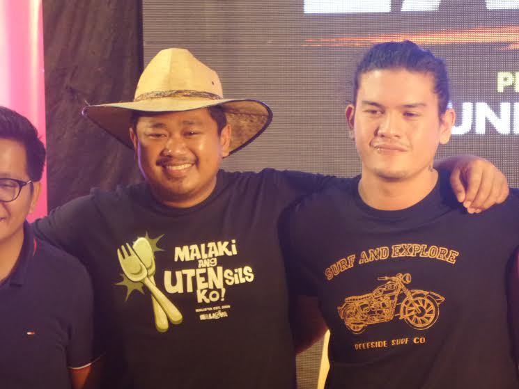 Baste Duterte and Bogart The Explorer smile as they launch TV5's newest travel reality show, Lakbai, which will premier on May 21, nighttime.  (PHOTO BY ARMIN ADINA / INQUIRER)