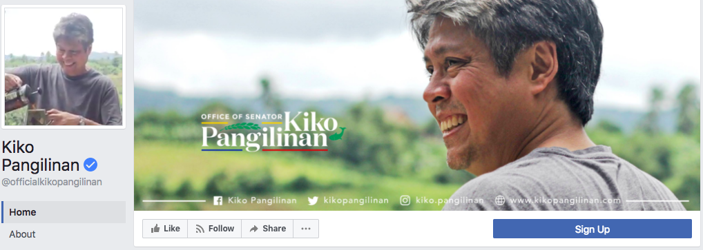 Image: Screen grab of Senator Francis "Kiko" Pangilinan's official Facebook page