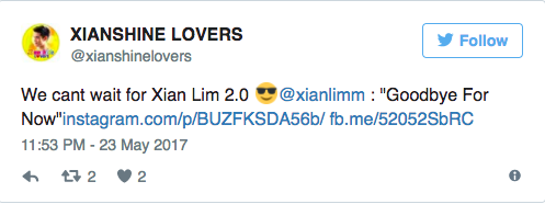 Image: Netizen's tweet to Xian Lim