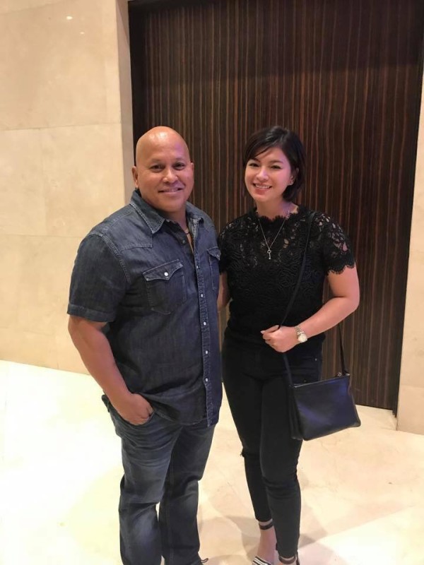 PNP chief Dir. Gen. Bato dela Rosa poses for a picture with actress Angel Locsin. PHOTO FROM DELA ROSA'S OFFICIAL FACEBOOK ACCOUNT