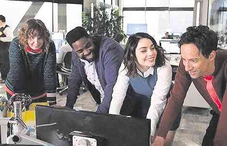 From left: Jennie Pierson, Ron Funches, Vanessa Hudgens and  Danny Pudi