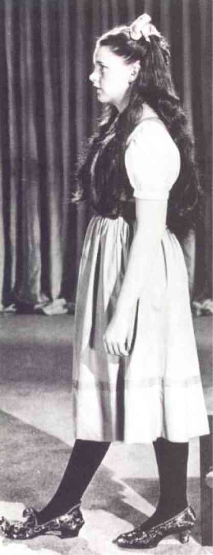 Judy Garland in costume for  “The Wizard of Oz”