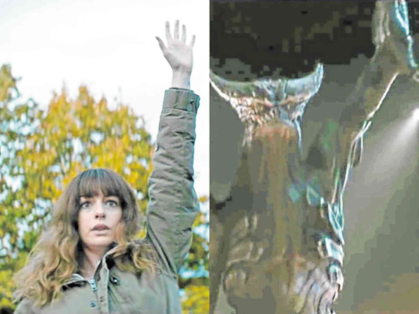  Anne Hathaway’s character finds ways to “direct” and control a monster in “Colossal.”