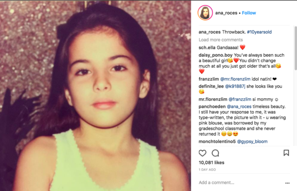 Ana Roces Proves She Was Already A Stunner At 10 Years Old Inquirer