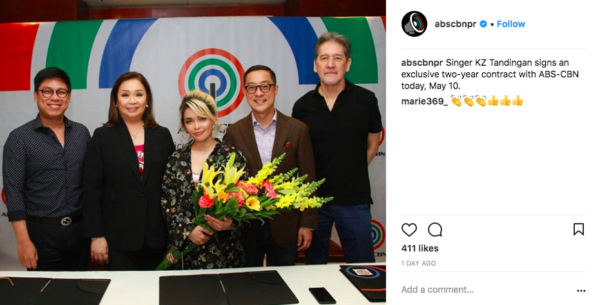 KZ Tandingan with ABS-CBN executives