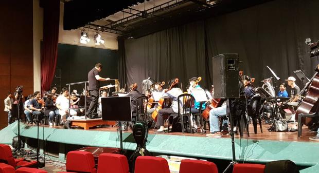ABS-CBN Philharmonic Orchestra rehearsing