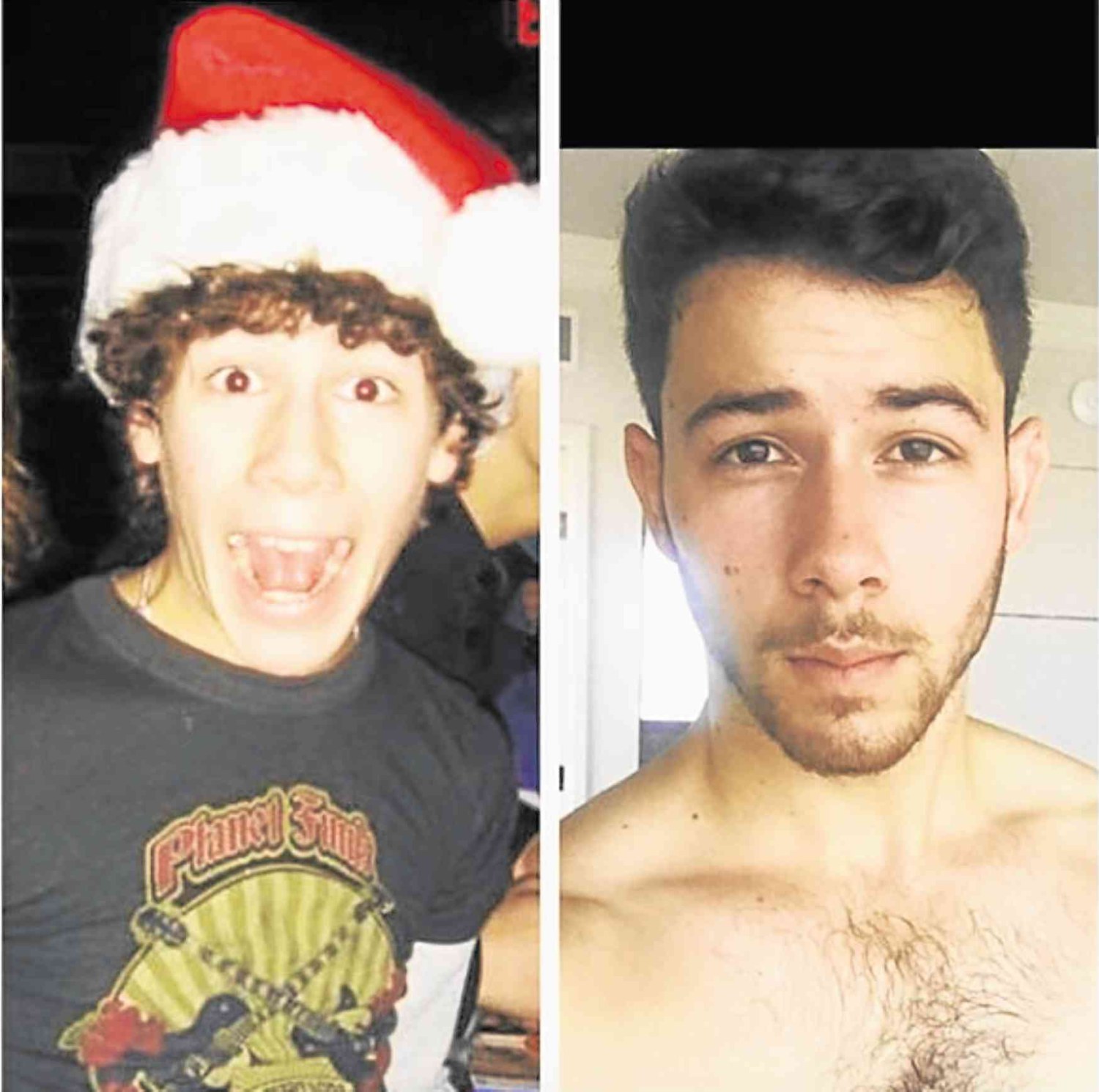 Nick Jonas in a 2005 photo (left) and now —INSTAGRAM