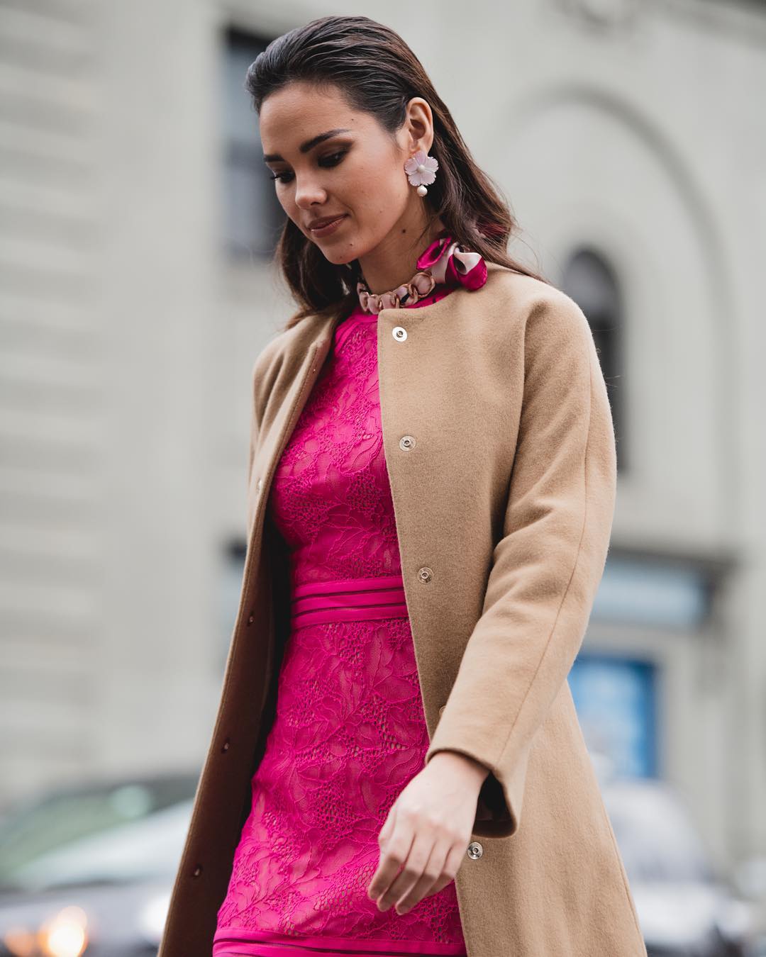LOOK: Catriona Gray pretty in pink on first day of NY Fashion Week