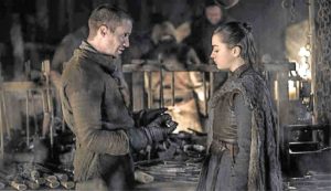 Dempsie as Gendry (left) and Williams as Arya in “Game of Thrones” —PHOTO courtesy of HBO