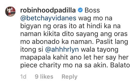 Padilla response to Vidanes on Instagram