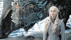 Daenerys Targaryen (right) with Drogon in Episode 4 tomorrow —HBO; PHOTO BY JONATHAN FORD