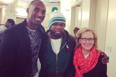 From left: Kobe Bryant, 50 Cent and Meryl Streep