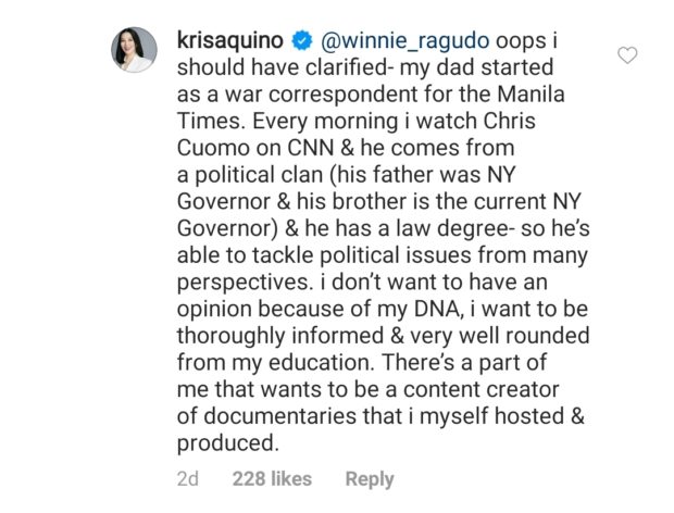  Kris Aquino IG comments