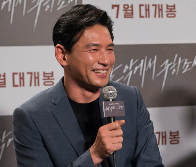 Actor Hwang Jung-min speaks during a promotional event for “Deliver Us from Evil” on June 5. (CJ Entertainment)